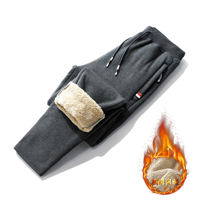 Lamb Velvet Pants Men'S Thickeneded Warm Casual Pants Men'S Winter Heavy Velvet Pants Trendyy Sports Pants - Image 1